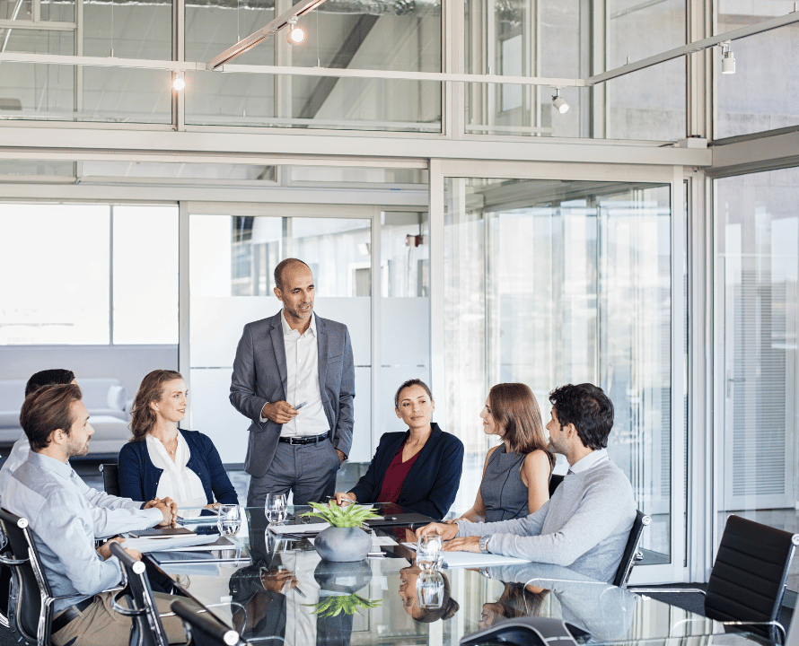 leadership team in boardroom